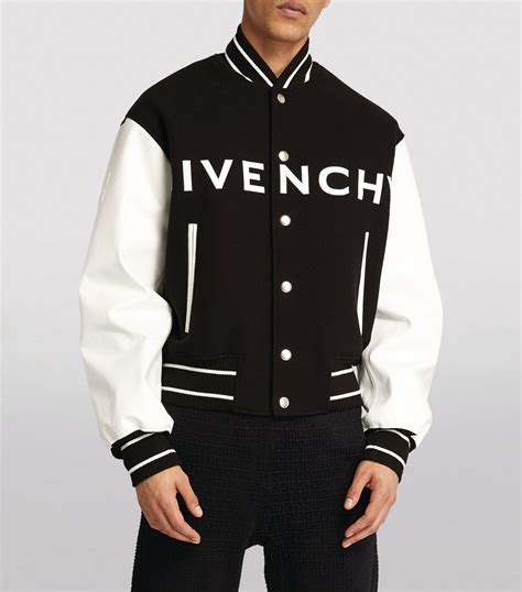 givenchy mens leather jacket|Givenchy varsity bomber jacket.